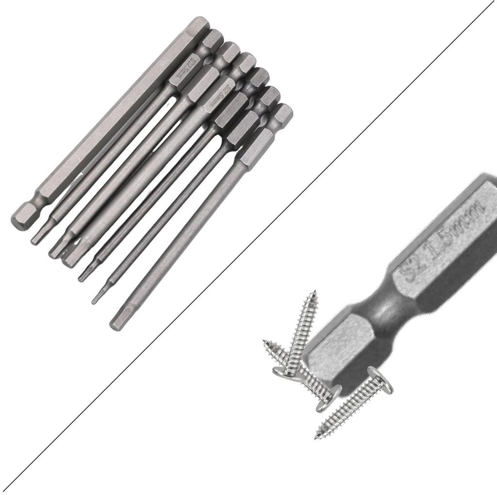 KKLM Set of Hex Wrench Bits for Electric Magnetic S2 Precision Driver Hex Impact Compatible 20-Piece Screwdrivers, Bits, 6.35mm Shank, 50mm/100mm