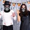 Motorcycle Full Face Balaclava, Skull Print Windproof Ski Mask, Helmet Liner Head Neck Warmer for Bicycle Motorbike