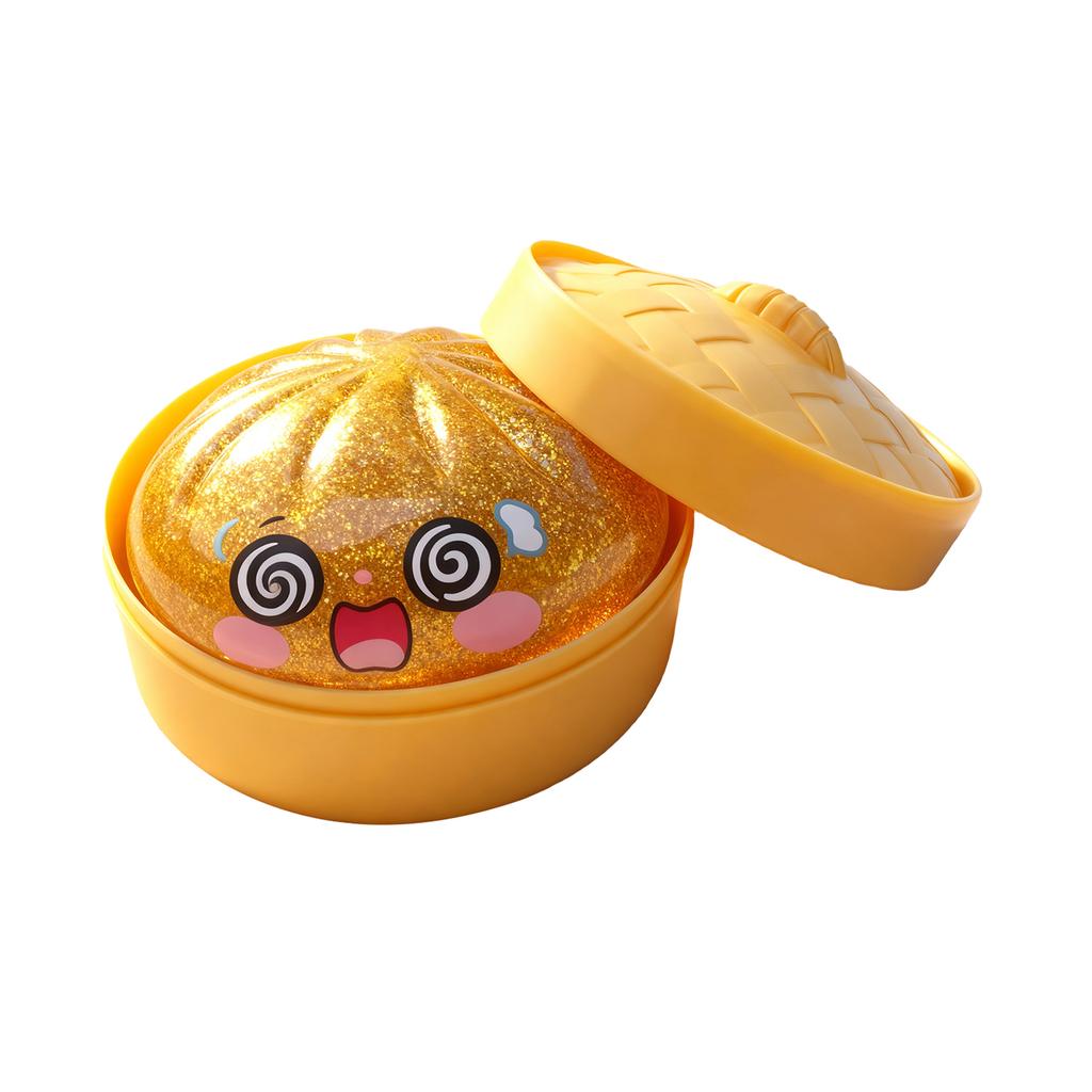 Knödel Stressbälle Spielzeug mit Dampfgarer Simulation Essen Squishies Brötchen Fidget Sensorisches Spielzeug für Zuhause Schreibtischdekoration Partygeschenke
