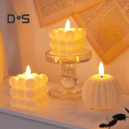 Magic Bubble Candle Light Battery Operated Flickering Flameless LED Square Pumpkin Fake Candle for Festival Party Atmosphere