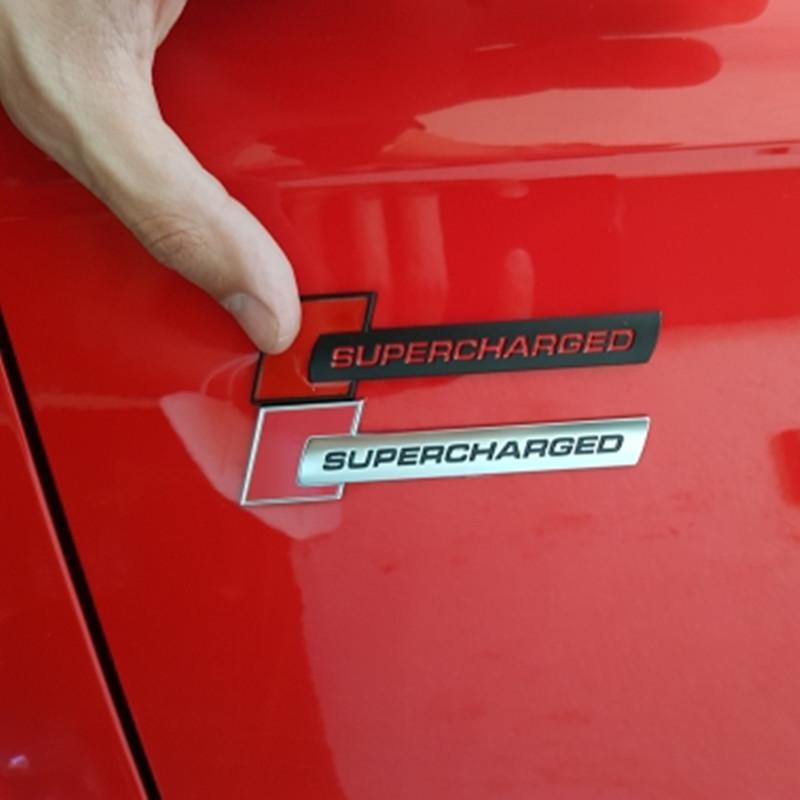 1Pcs 3D Metal Logo Supercharged Emblem Car Fender Badge Trunk Decal Sticker Accessories