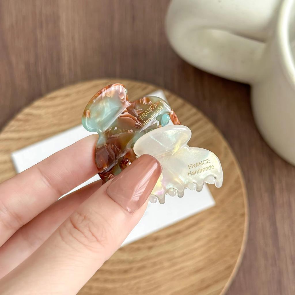 3.5CM Elegant France Acetate Leopard Hair Claw Women Small Size Sweet Hair Clip Shark Clip Girl Hair Accessories