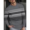 Modisches 3D-bedrucktes Langarm-T-Shirt für Herren - Stilvolles Kontrastfarben-Design, Bequemer Rundhalsausschnitt, Geeignet für Outdoor-Aktivitäten