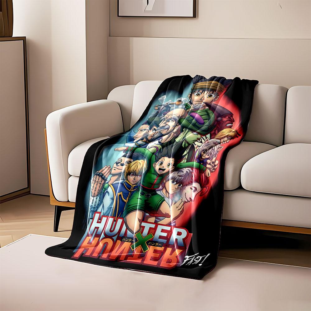 

A group of dynamic anime characters with colorful outfits and action poses. for all seasons blanket lunch break throw gift 80cm x 120cm