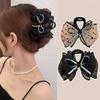 Elegant Mesh Bow Hair Clips Women Ponytail Claw Clip Sparkling Rhinestone Clips Hairpin Girls Headdress Hair Accessories Gifts