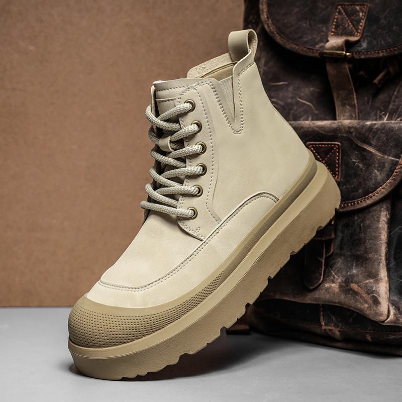 Classic Leather Men Ankle Boots Outdoor Man High Top Shoes Versatile Hiking Boots Leisure Walk Male Casual Botas Motocross Boots