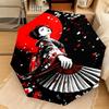 1PC Samurai Sunset Blossoms Automatic Umbrella - Suitable Travel Outdoor Portable Umbrella Birthday Gift Daily Essentials