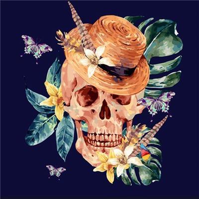 5D DIY Diamond Painting "Flower Skull" Embroidery Cross Stitch 5D Home Decor Gift