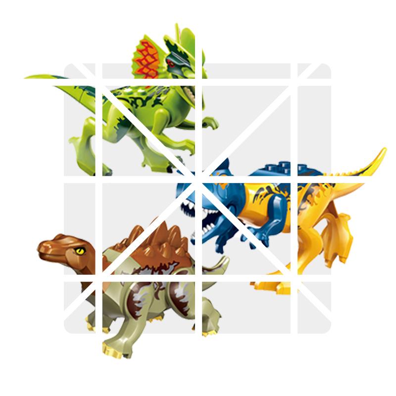 Velociraptor Triceratops Jurassic Dinosaurier Welt Indominus T-Rex Modell Zusammenbauen Pädagogische Bausteine Spielzeug für Kinder Geschenke