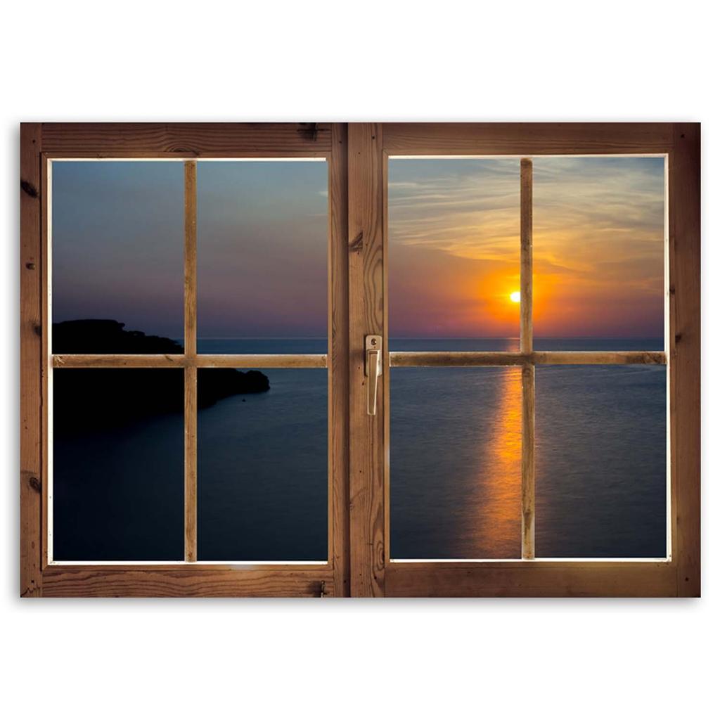 Plátno, Okno - západ slunce nad vodou