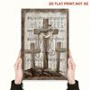 Metal Wall Art Religious Crucifix Music Note Design for Living Room