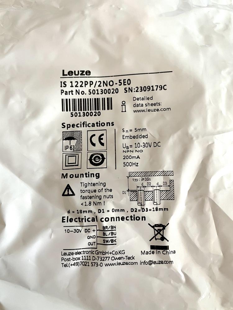 Leuze Proximity Switch IS122PP/2NO-5E0 IS212MM/2N-4N0 (Brand New, German)