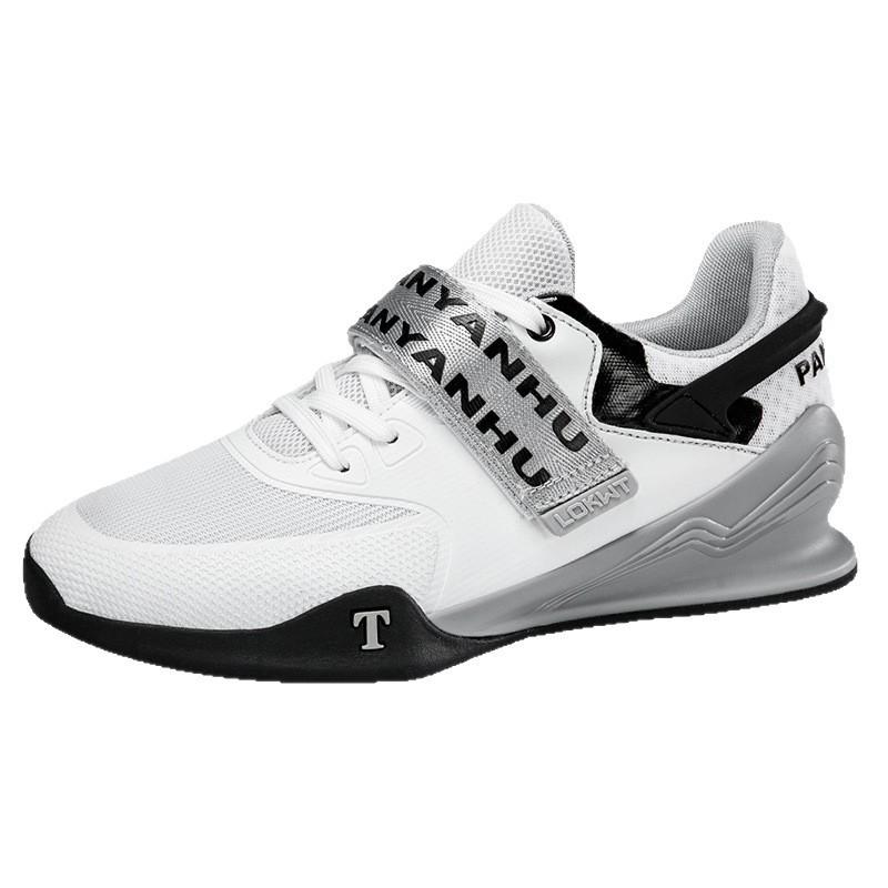 Mens Low-Cut Weightlifting Shoes Squat Training Rubber Sole Anti-Slip Gym Footwear TPU Upper