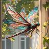 Akrylowa zawieszka 2D ważka do okna z elementem łapiącym światło, dekoracja ścienna z motywem ważki, wystrój do domu, biura, ogrodu, prezenty świąteczne