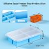 1 Cup Silicone Freezer Trays with Lid, Soup Freezer Trays & Molds & Containers,Large Silicone Ice Cube Tray For Freezing