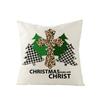 Christmas Pillow Case Polyester Red and Green Plaid Print Pillow Nordic Home Living Room Sofa Cushion