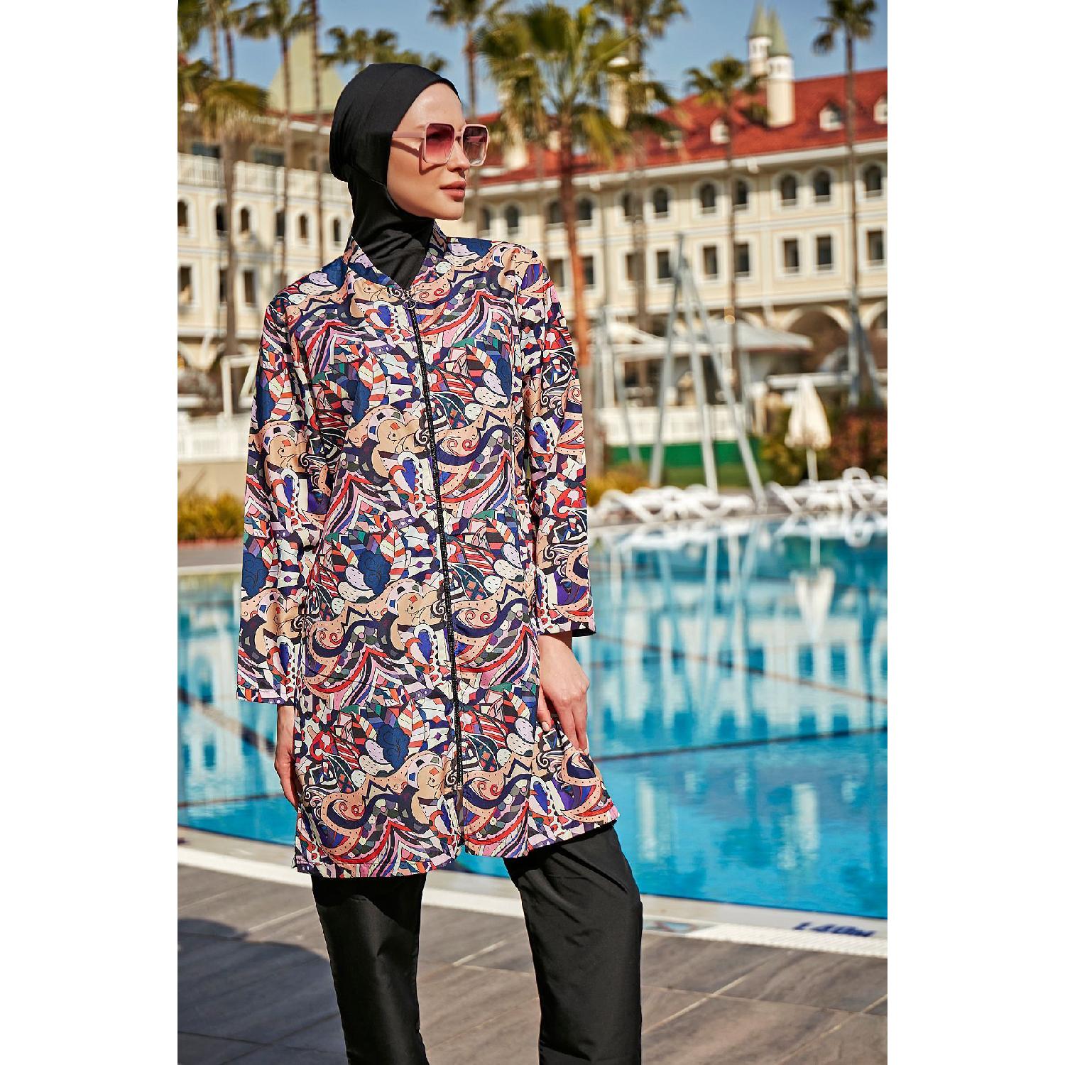 

Повністю закритий купальник з хіджабом Remsa Parat R4608 Nurperi M чорний