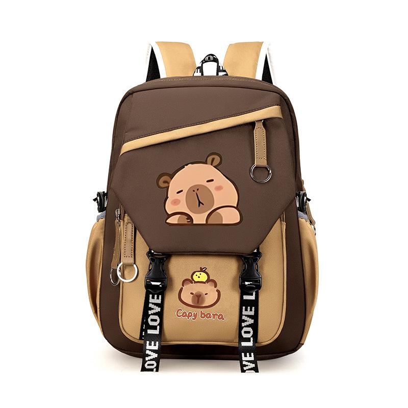 Kapibara Schoolbag Primary School Students Boys and Girls Large Capacity Cute Capybara Backpack Storage Bag Burden Reduction Backpack