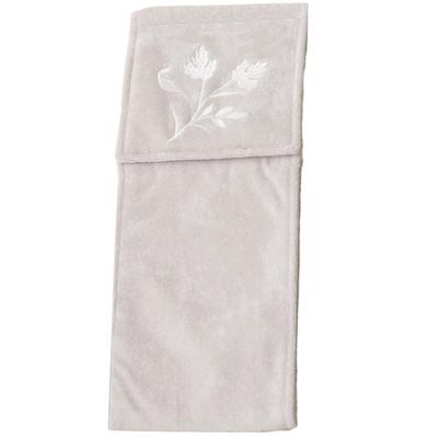 Senko New Silhouette Paper Holder Cover, Gray, Leaf Pattern Embroidered Cotton Fabric, 68682