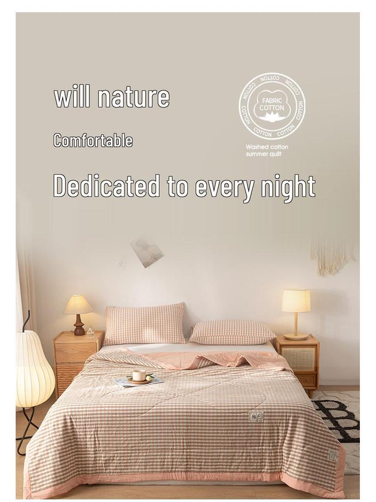 MUJI-Style Xinjiang Cotton Summer Cooling Quilt - Machine Washable & Lightweight