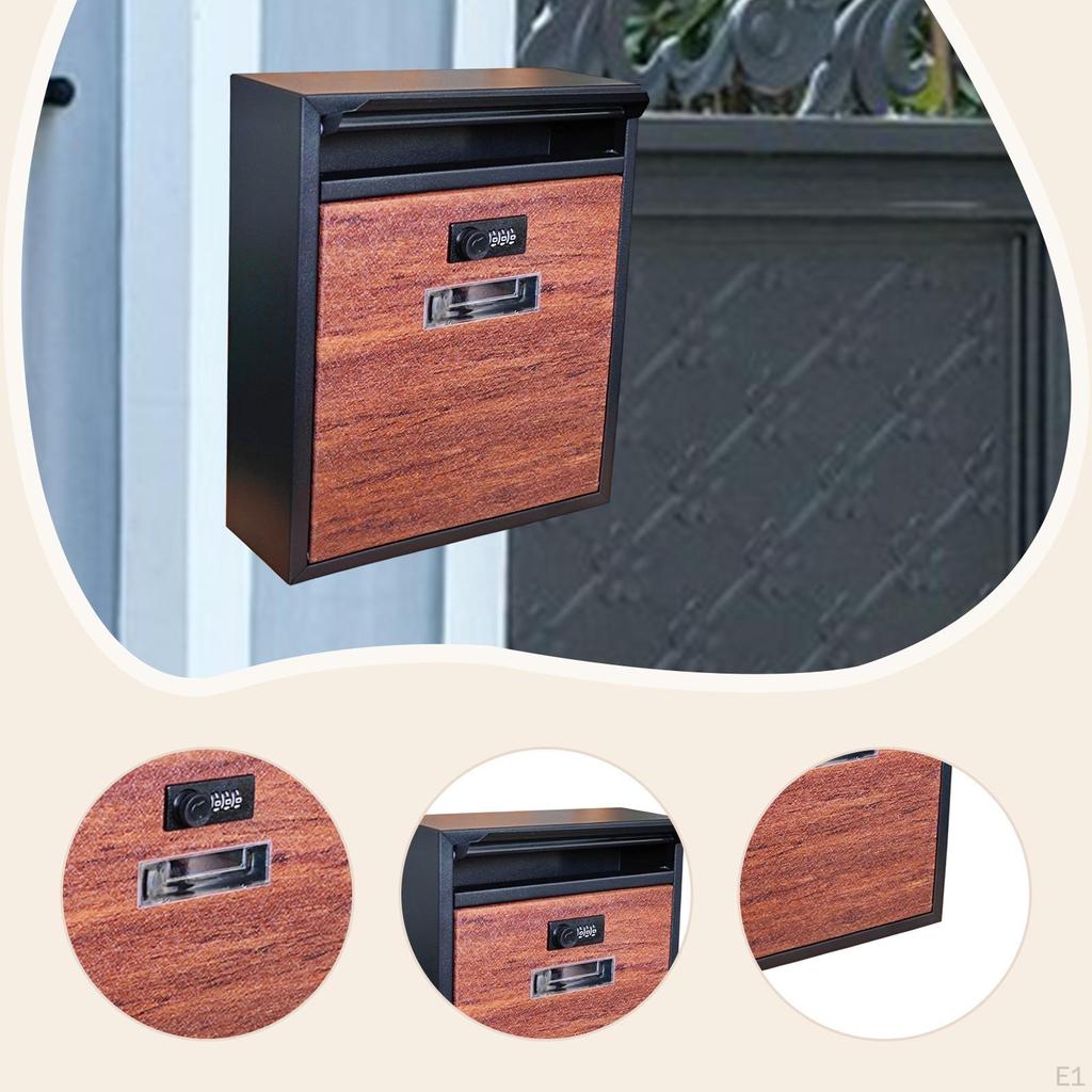 Veggmontert postkasse, postkasse med kodelås metall stor inngang vertikal postkasse brev postkasse