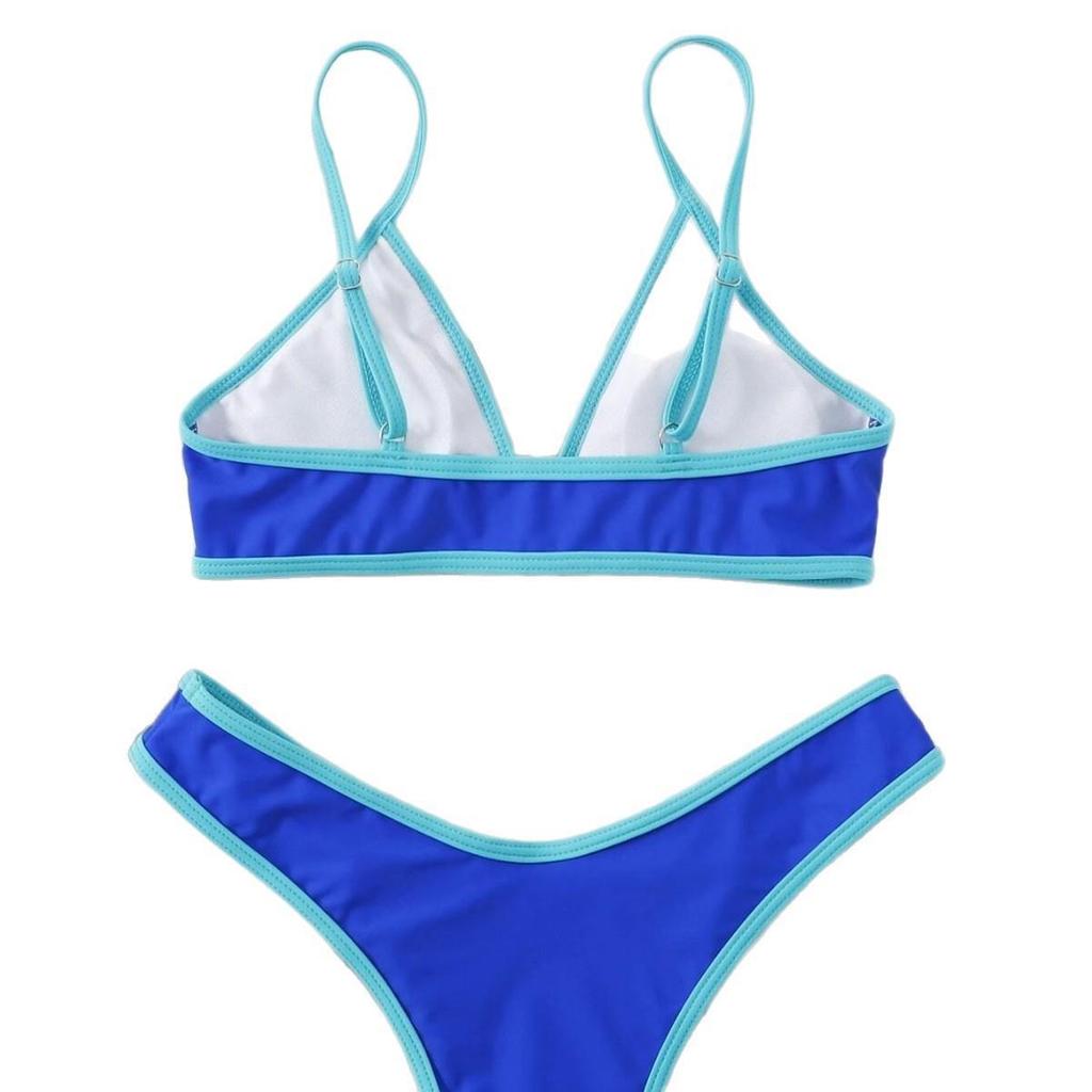 New Multi-Color Patchwork Two-Piece Bikini Set - European & American Style Women's Sexy Swimsuit