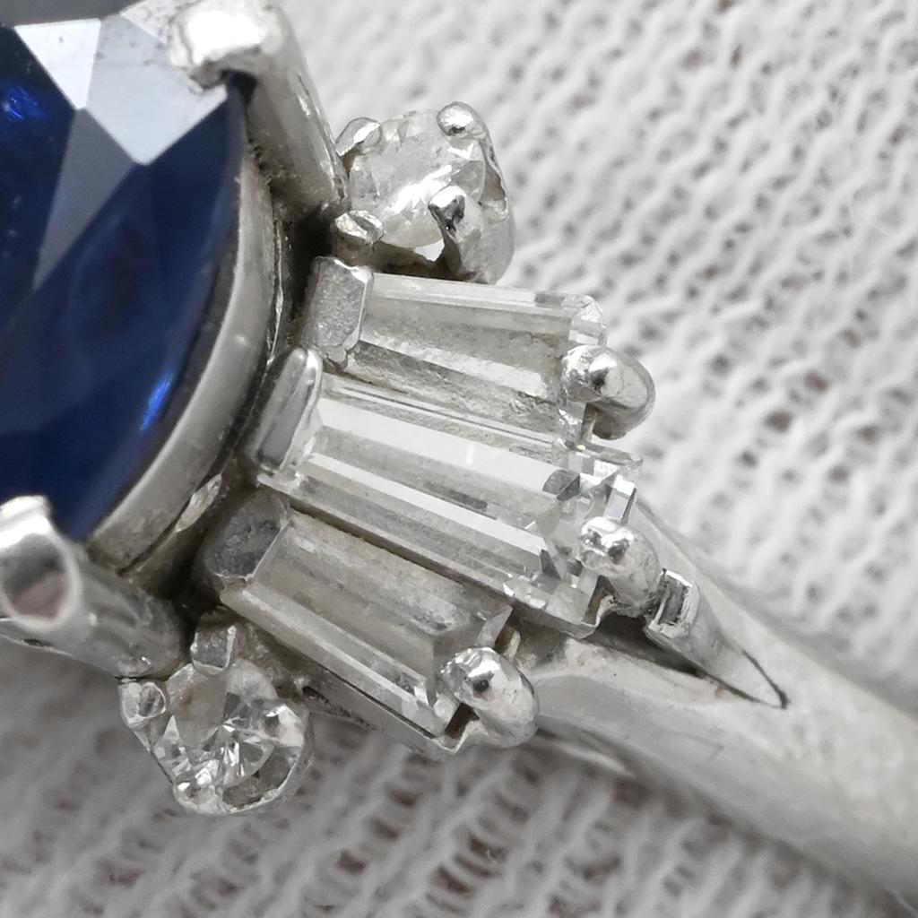 NON BRAND - Blue sapphire 2.26ct, diamond 0.64ctRing ring Pt900/sapphire #14(JP Size) Array
