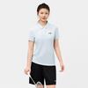 Li Ning Badminton Series Simple Elegant Slim Lightweight Breathable Casual Versatile Polo Shirt T-Shirt Women tops Sky-Blue APLR126-8