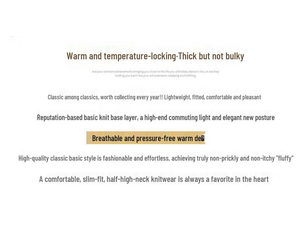 Xue Qiman Women's Half-High Collar Knitted Base Layer Sweater