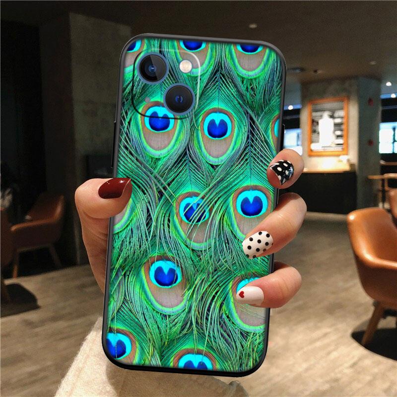 IK53 Pfauenfeder Muschel Handyhülle für Samsung Galaxy Note 10 20 S23 S24 S25 Ultra FE Plus Edge Lite A02S A35 A07 A17