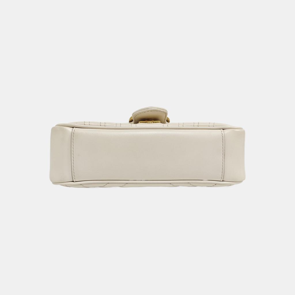 [Pre-Owned] Gucci GG Marmont Matelassé Mini Bag 'White' - Very Good #1CTLP5Y