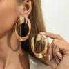 SHIXIN Punk Irregular Smooth Hollow Oval Stud Earrings Women Exaggerated Gold Color Piercing Earring Seampunk Party Jewelry Gift