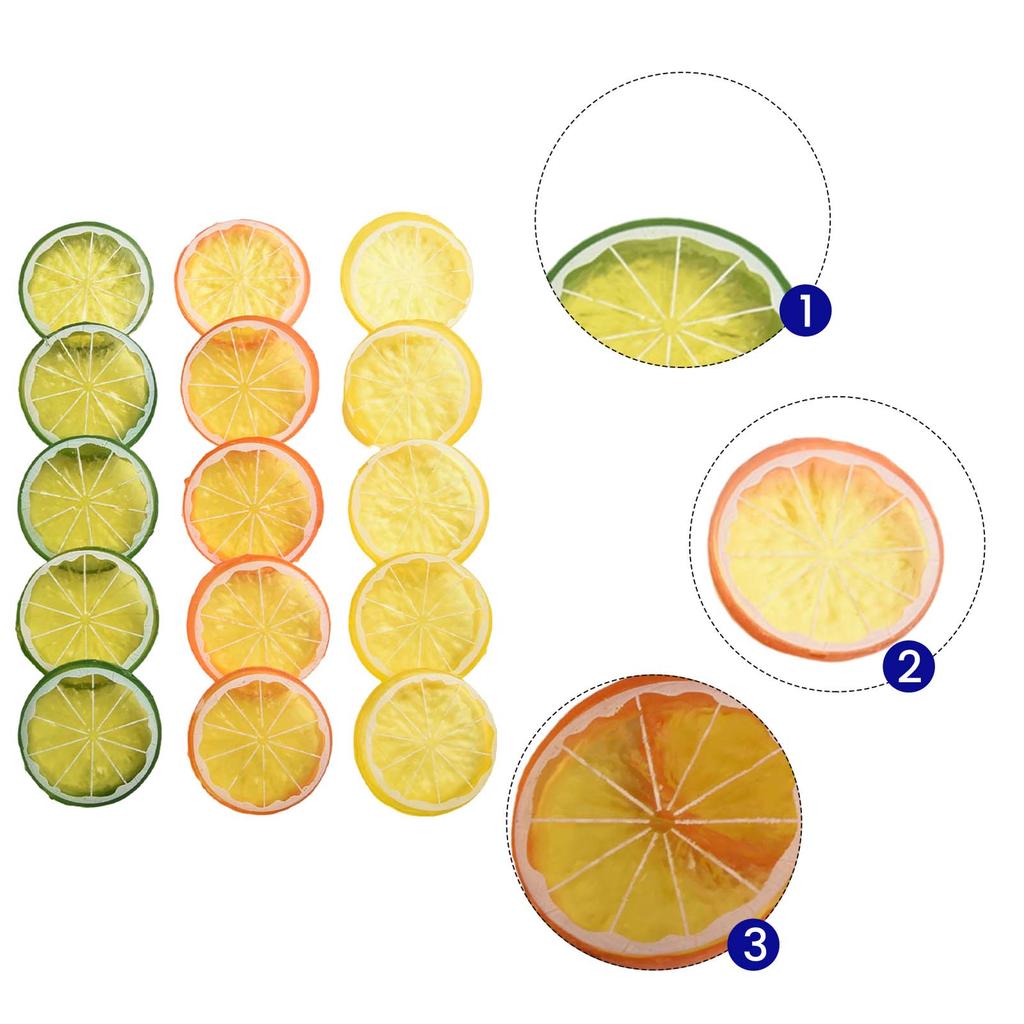 Artificial Lemon Slices Plastic Fake Lemon Slices High-Quality Material