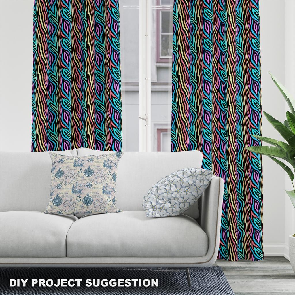 Royal Samt Stoff Polyester Zum Nähen - Motiv Abstraktion Der Regenbogenstreifen