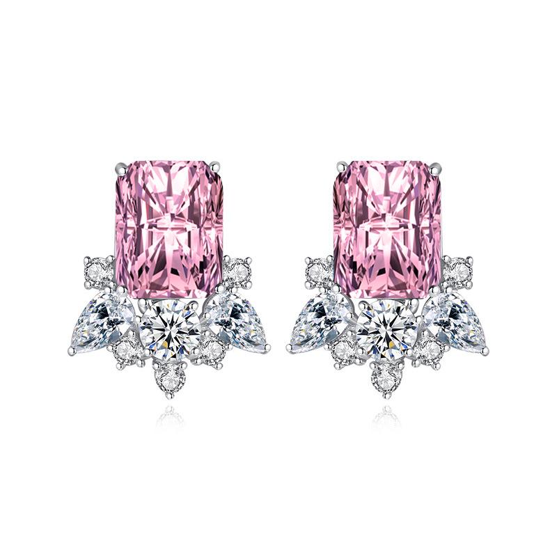 

BELLA BOX Роскошные женские модные прямоугольные серьги, подарок на свадьбу, помолвку и вечеринку розовый