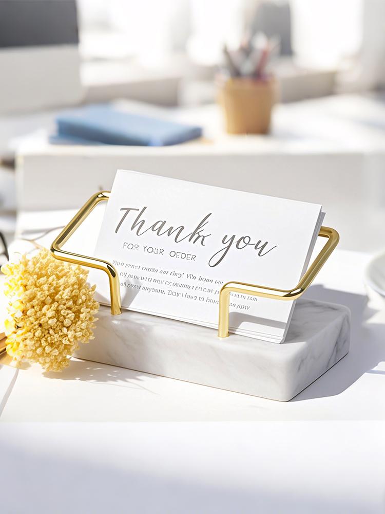 

Marble Vertical Business Card Holder: Desktop Countertop Display Stand and Office Decor. мармуровий