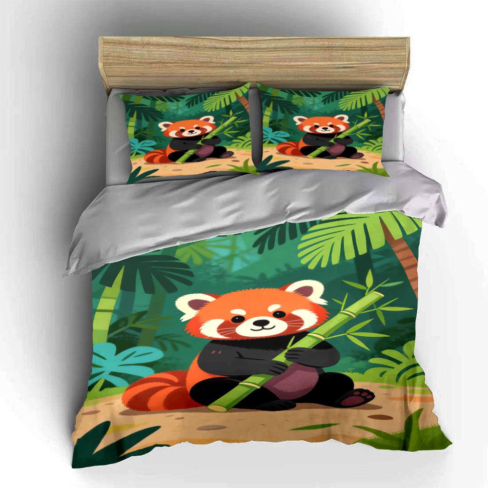 Red pandas and bamboo. Bedding sets Duvet cover sets Duvet covers Pillowcases(1 * Duvet Cover 2 * Pillowcases without duvet insert)