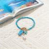 Bohemian Ceramic Fish Bead Bracelet for Women Sea-inspired Charming OT Buckle Bracelets with Synthetic Turquoise Beads