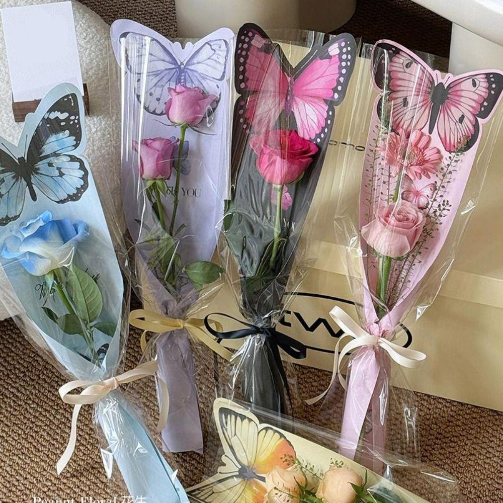 

10PCS Transparent Flower Packaging Bag Waterproof Bouquet Packing Material Mother s Day білий