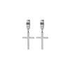 Korean Stainless Steel Cross Clip-On Earrings - Unisex, No Piercing Needed