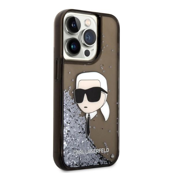 Etui Do iPhone 14 Pro Karl Lagerfeld Glitter Karl Head Czarne