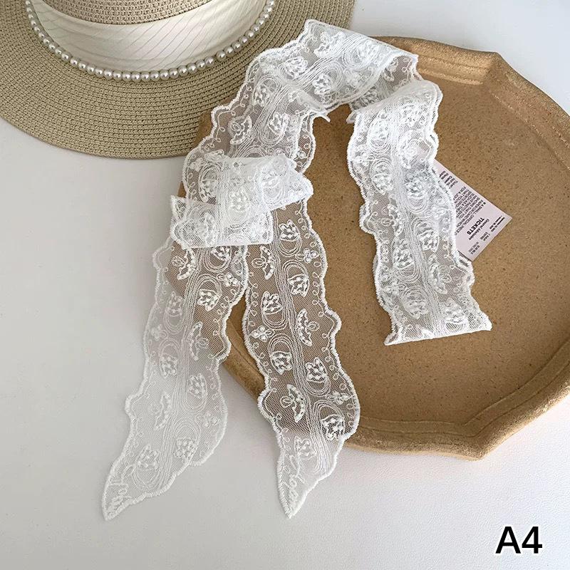 Fashion Y2K Long Lace Waistband Bow Floral Lace Waist Belt Tie Up Thin Dress Jeans Belt Summer