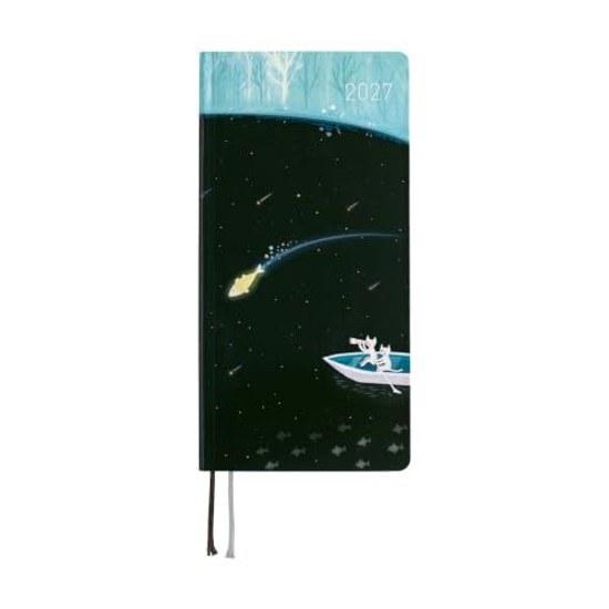 Hobonichi Techo 2027 Weeks English Version Kubota Hiroko Light Blue Forest Meteor Shower January Start Weekly Planner Left Slim Vertical
