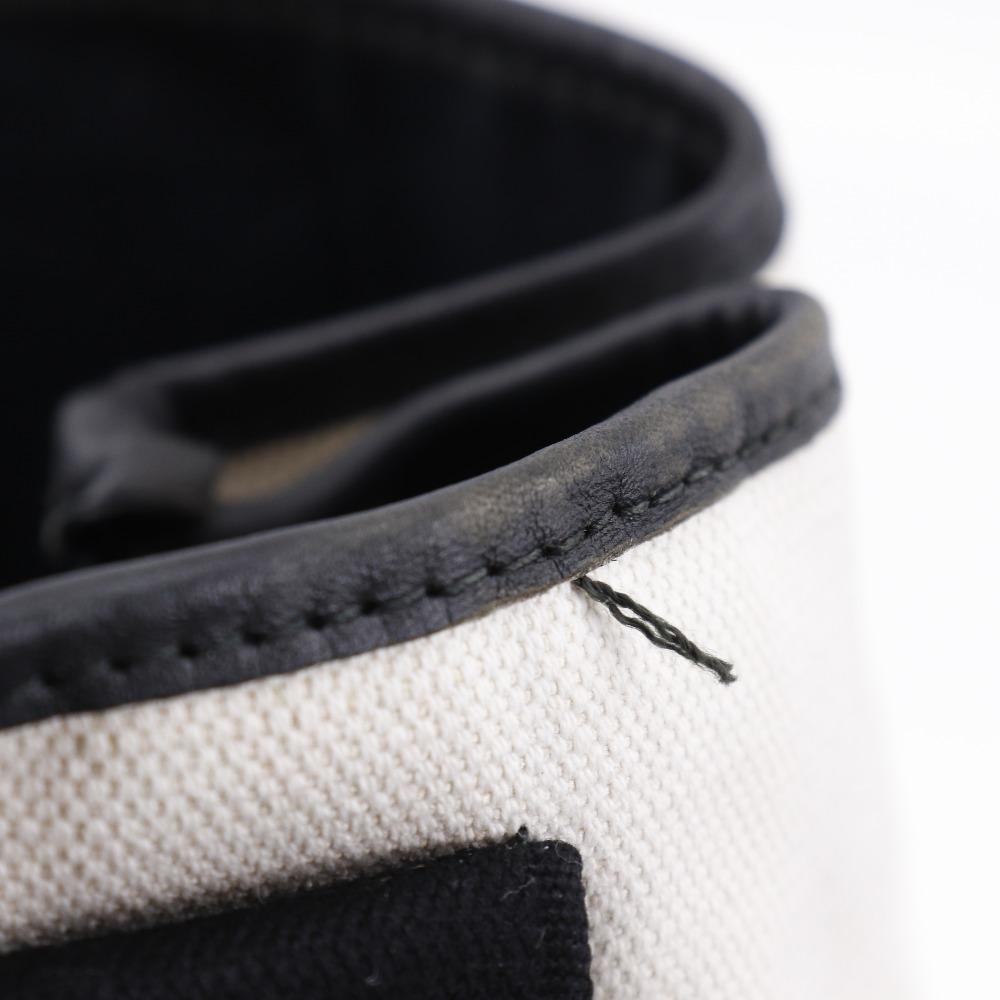 Balenciaga Cabas S Handbag Tote Bag White / Black Canvas Women Used