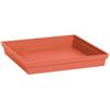 Square Saucer - EDA - Tuscany - 40 Cm - For Pot 50 Cm Ref. 013648 - 40 X 40 X H. 5.9 Cm - Orange Clay Court