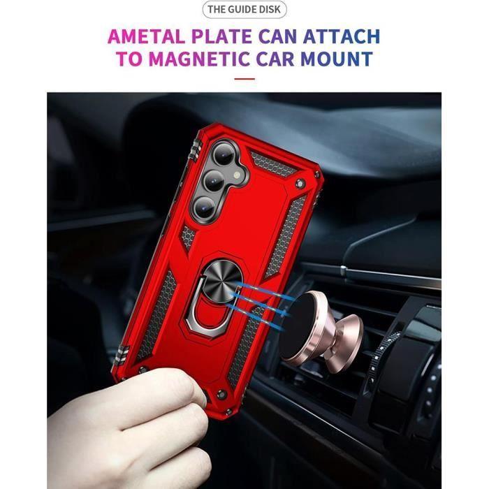 Coque de protection - Samsung - Galaxy S23 FE - Rouge - Ultra Résistante - Support Métallique