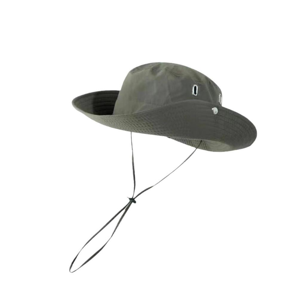 Westlicher Cowboy-Sonnenhut zum Angeln und Wandern - Unisex, Große Krempe, Kordelzug, Perfekt für Sommerurlaube