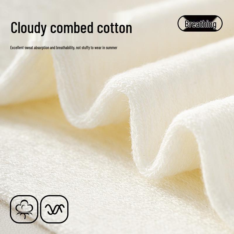 Women's Mid-Calf Pure Cotton Socks - Sweat-Absorbent, Breathable, Anti-Odor; Perfect for Spring & Autumn for Middle School Students & Ladies
