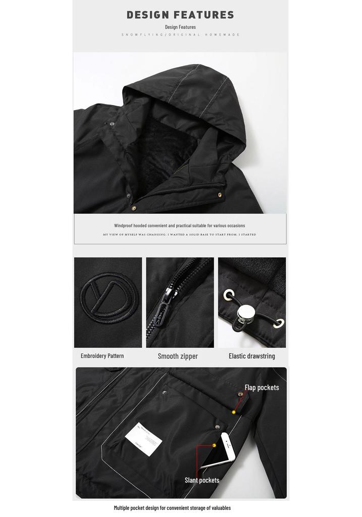 2025 Men's Plus Size Velvet Thickened Casual Jacket - Trendy Loose Fit for Larger Sizes