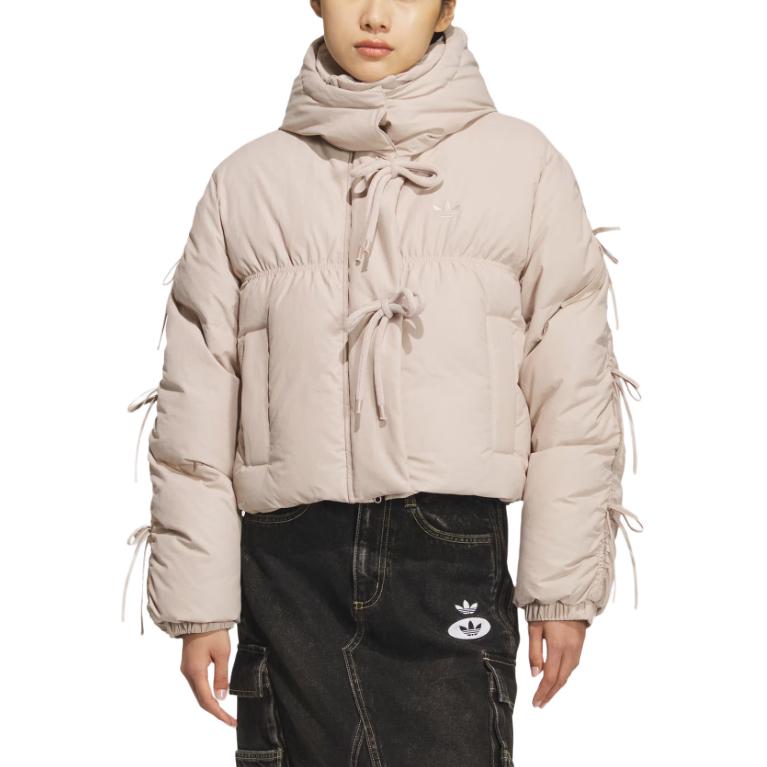 Adidas Originals FW25 Bow Play Down Warm Sports Duck Down Hooded Jacket Women Jacket KC2610